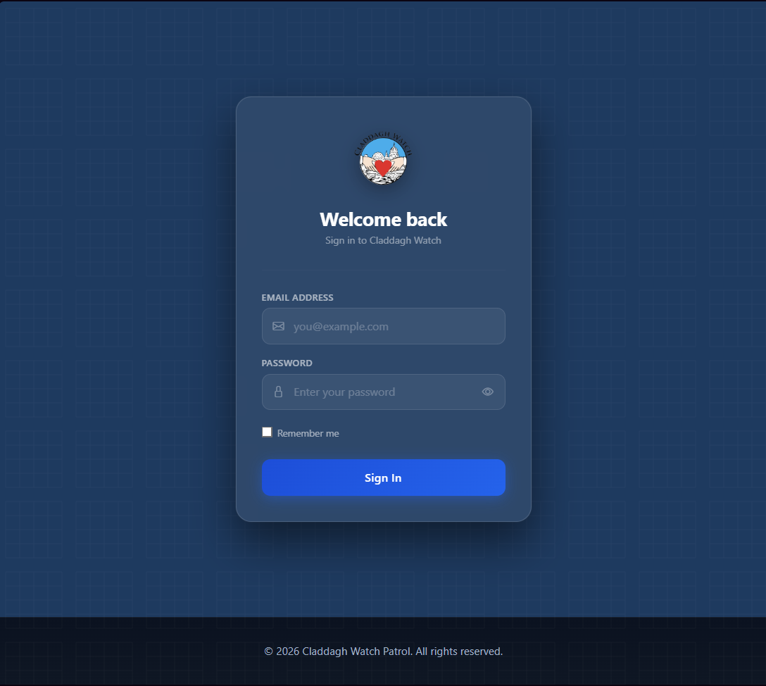 Login page